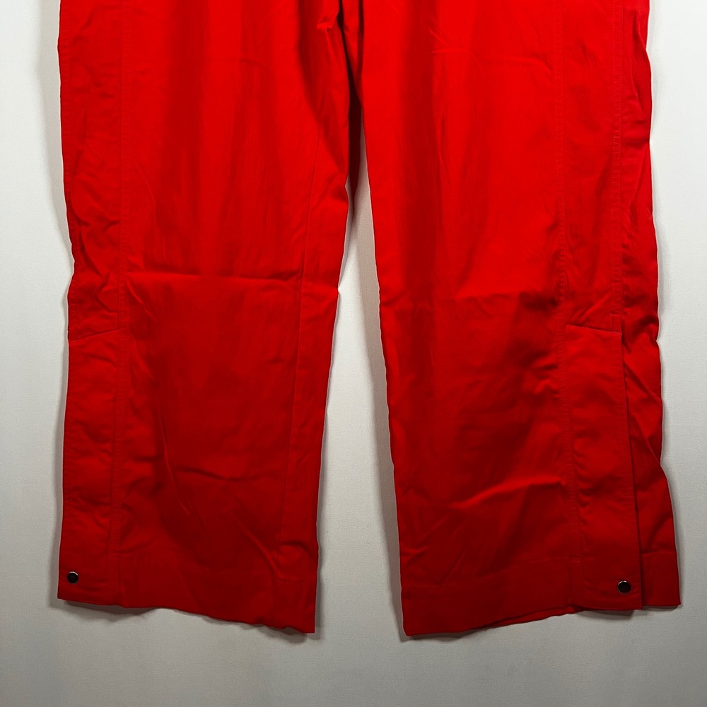 Athleta Pants Women 16 Punch Red Rise Pant Wide Leg Pull On Windbreaker Athletic - Picture 5 of 10